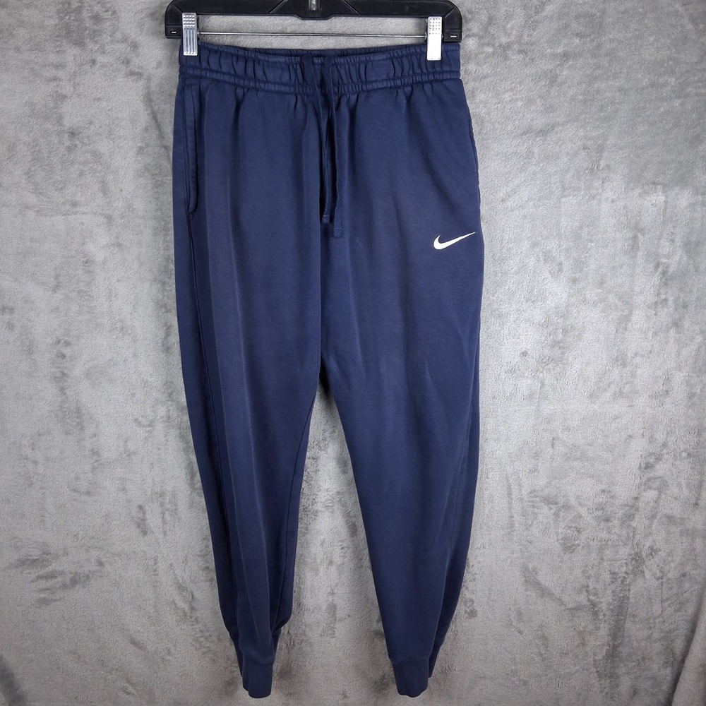 Nike Club Fleece Jogger Pants Mens Small Navy-Blue Swoosh CJ1616-419 Training